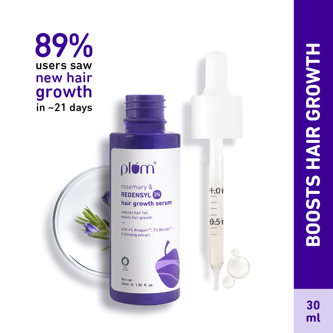 Plum Rosemary & 3% Redensyl Hair Growth Serum