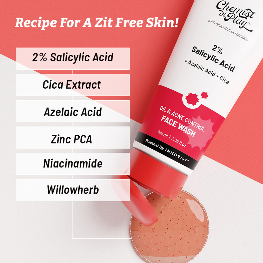 Chemist At Play Salicylic Acid Face Wash for Acne & Oil Control- 100ml - Dhevu