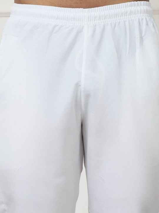 Pink Geometric Embroidered Mirror Work Mandarin Collar Regular Kurta with Pyjamas