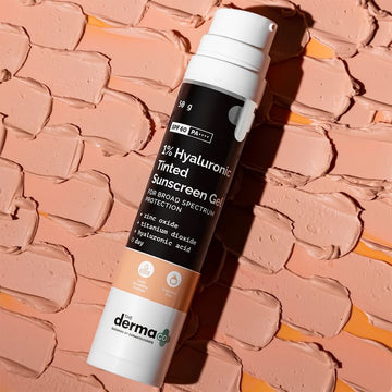 The Derma Co 1% Hyaluronic Tinted Sunscreen Gel for Broad Spectrum Protection - 50g