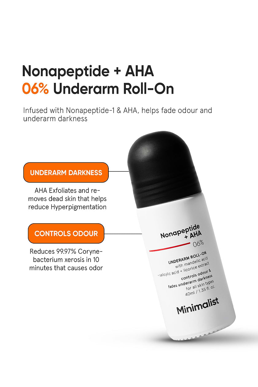 Minimalist Nonapeptide + AHA 6% Underarm Roll-On (pack of 2)