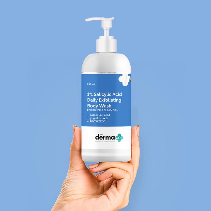 The Derma Co 1% Salicylic Acid Daily Exfoliating Body Wash with Salicylic Acid , Glycolic Acid & PENTAVITIN® - 250ml
