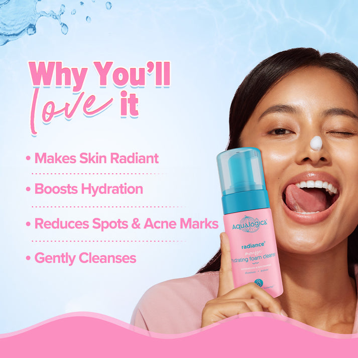 Aqualogica Radiance+ Mousse Hydrating Foam Cleanser - 100 ml