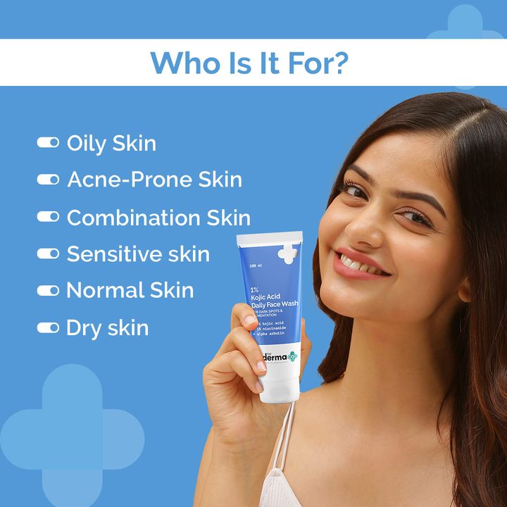 The Derma Co 1% Kojic Acid Face Wash with Niacinamide & Alpha Arbutin For Dark Spots & Pigmentation - 100ml