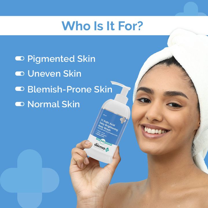 The Derma Co 1% Kojic Acid Daily Brightening Body Wash with Alpha Arbutin For Dark Spots & Pigmentation - 250ml