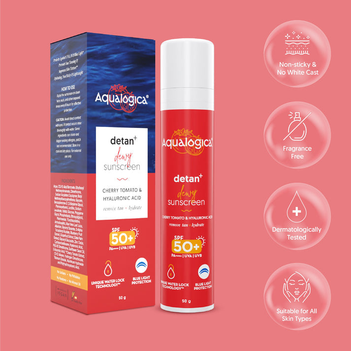 Aqualogica Detan+ Dewy Sunscreen - 50g - Pack of 2