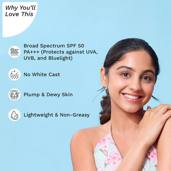Pilgrim 1% Hyaluronic Acid Sunscreen Gel SPF 50 PA+++ 50gm