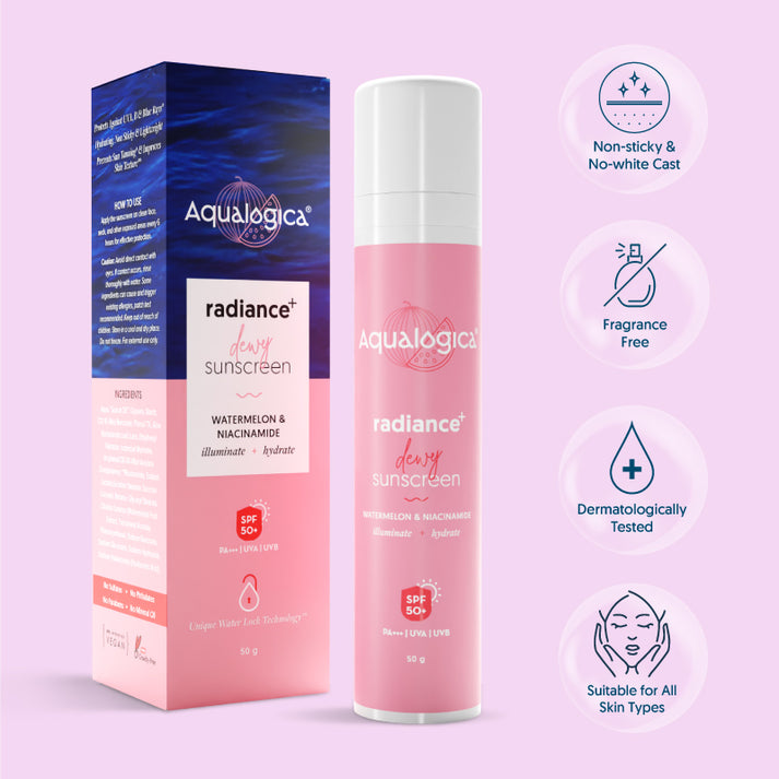 Aqualogica Radiance+ Dewy Sunscreen- 50g (Pack of 2)
