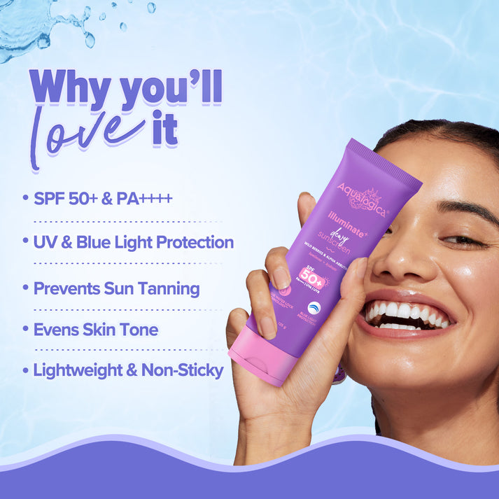 Aqualogica Illuminate+ Dewy Sunscreen SPF 50+ PA++++ with Wild Berries & Alpha Arbutin - 125 g