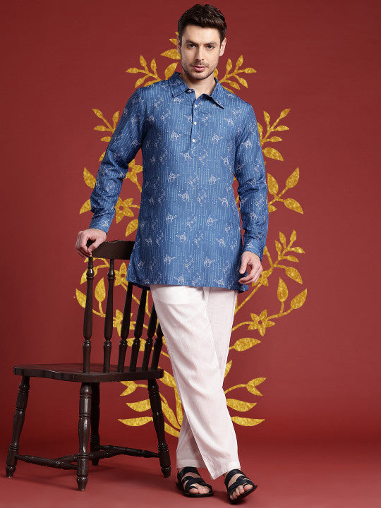 Anouk Men Ethnic Printed Regular Pure Cotton Kurta with Pyjamas