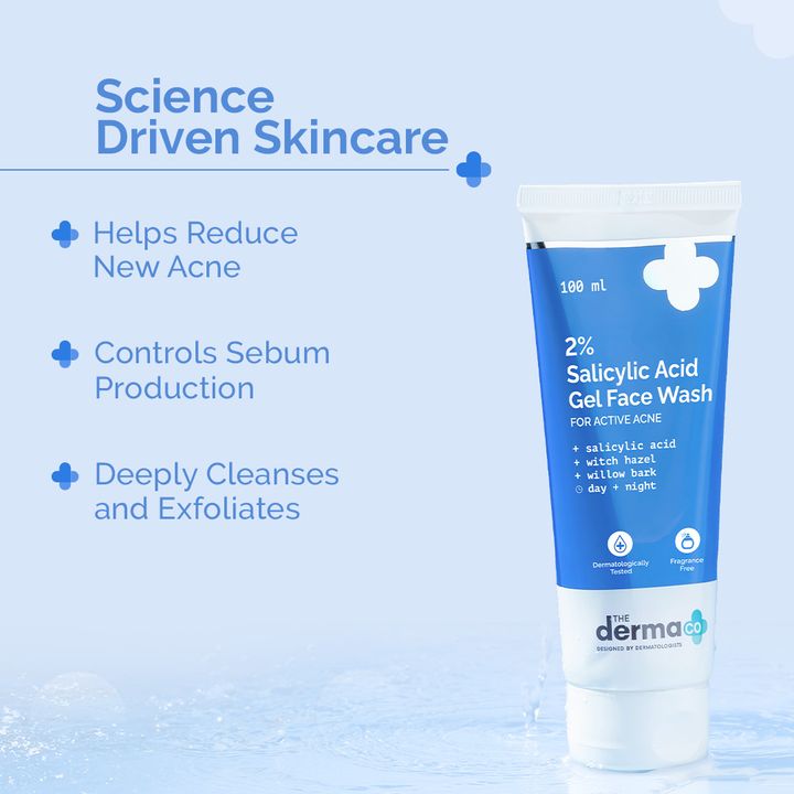 The Derma Co 2% Salicylic Acid Gel Face Wash with Salicylic Acid & Witch Hazel - 100ml