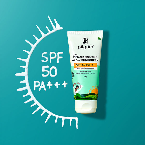 Pilgrim 2% Niacinamide Glow Sunscreen SPF 50 PA+++ 50gm