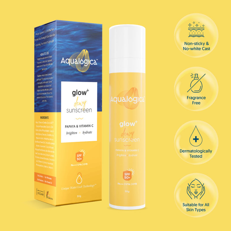 Aqualogica Glow+ Dewy Sunscreen 50g - Pack of 3