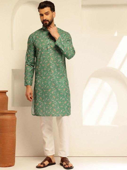 SOJANYA Men Ethnic Motifs Printed Regular Kurta with Pyjamas