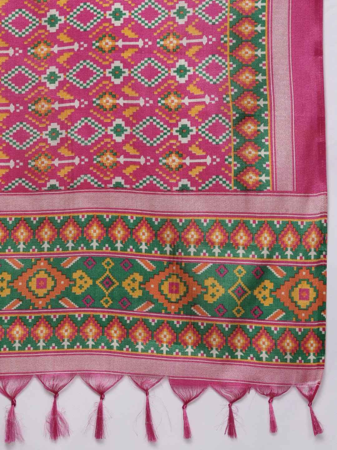 Women Yellow Yoke Design Kurta With Trousers And Dupatta Set