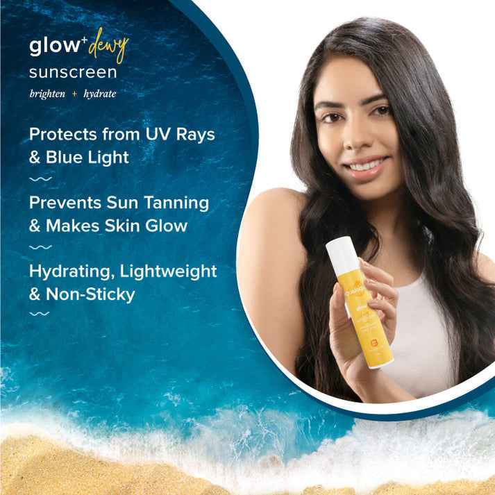 Aqualogica Glow+ Dewy Sunscreen - 50g (Pack of 2)