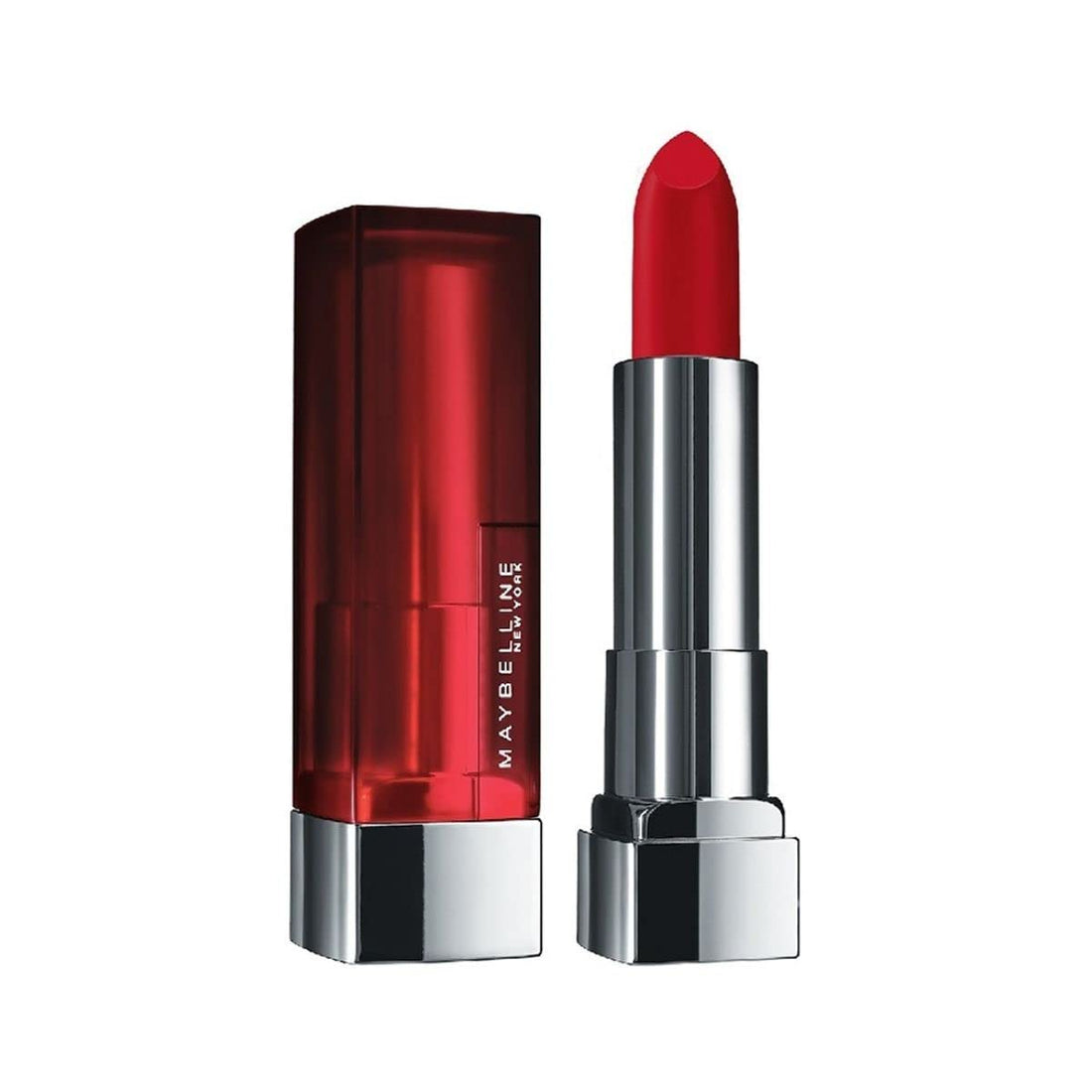 Maybelline New York Color Sensational Creamy Matte Lipstick lasts up to 12 Hours, Hydrate Lips, Rich Creamy Lipstick with Shea Butter, Comes in 42 Shades - 640 Red Liberation, 3.9g