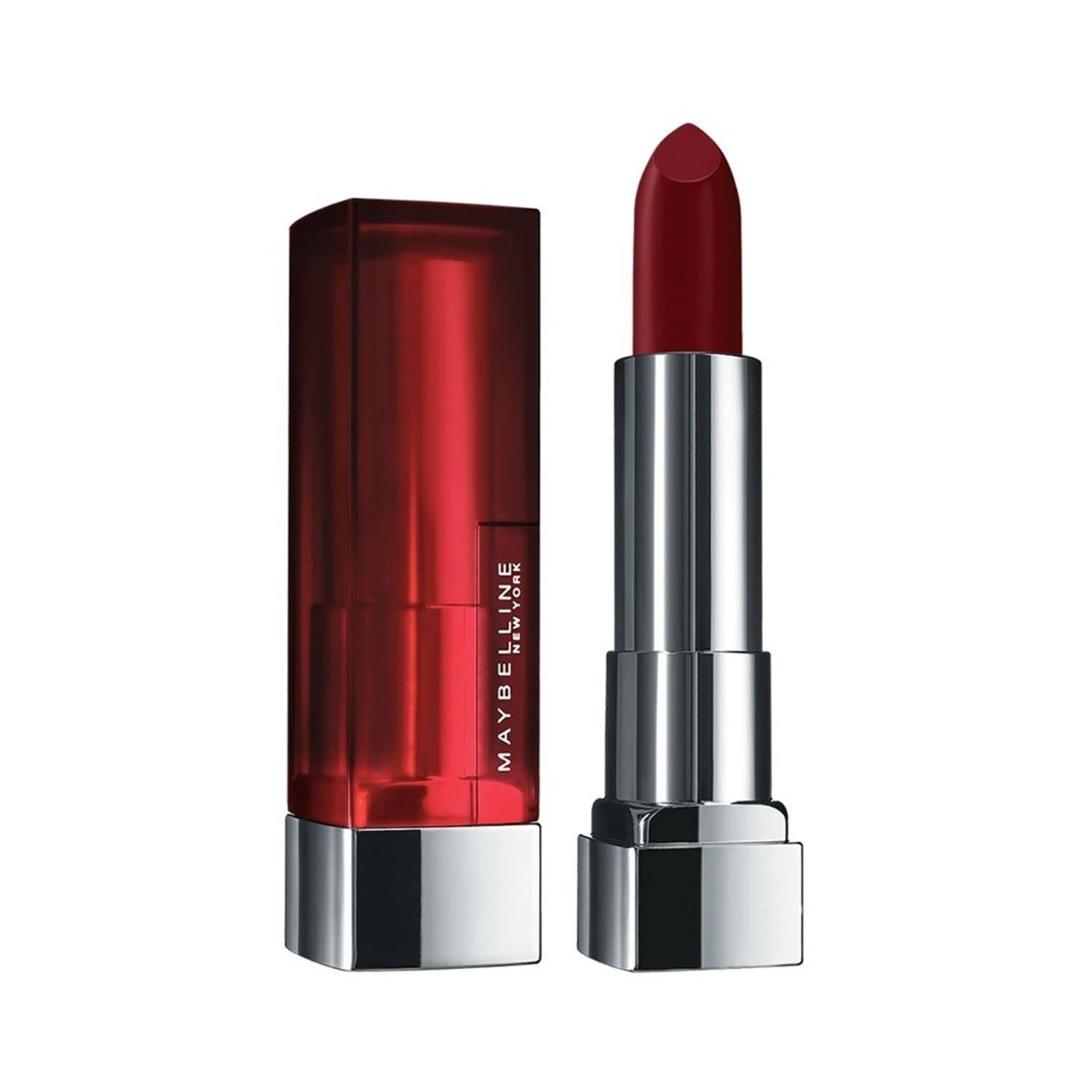 Maybelline New York Color Sensational Creamy Matte Lipstick lasts up to 12 Hours, Hydrate Lips, Rich Creamy Lipstick with Shea Butter, Comes in 42 Shades - 640 Red Liberation, 3.9g