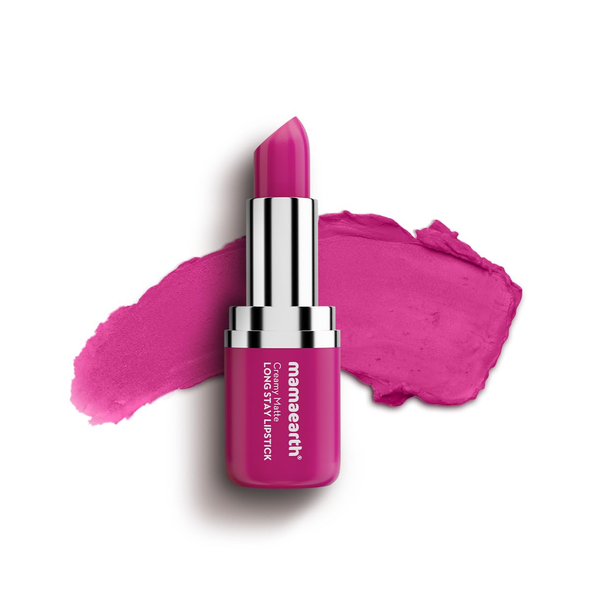 Mamaearth Creamy Matte Long Stay Lipstick with Murumuru Butter and Vitamin E for 8-Hour Long Stay (Flakeproof & Non-Drying | Intense Color Payoff) - 4.2g (Rose Nude)