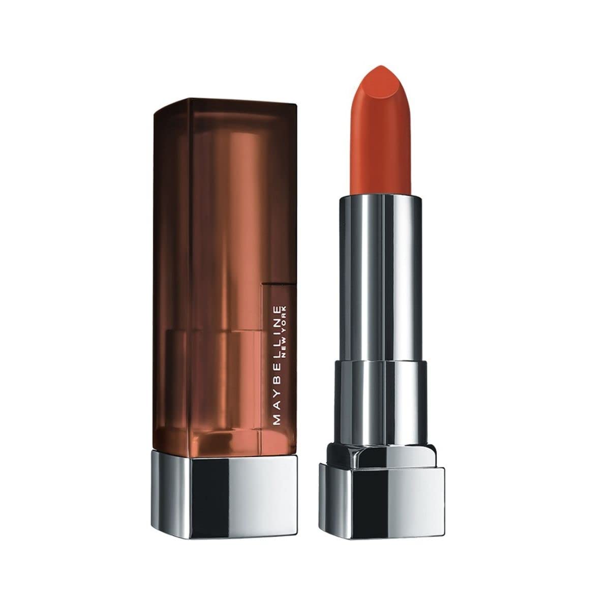 Maybelline New York Color Sensational Creamy Matte Lipstick lasts up to 12 Hours, Hydrate Lips, Rich Creamy Lipstick with Shea Butter, Comes in 42 Shades - 640 Red Liberation, 3.9g
