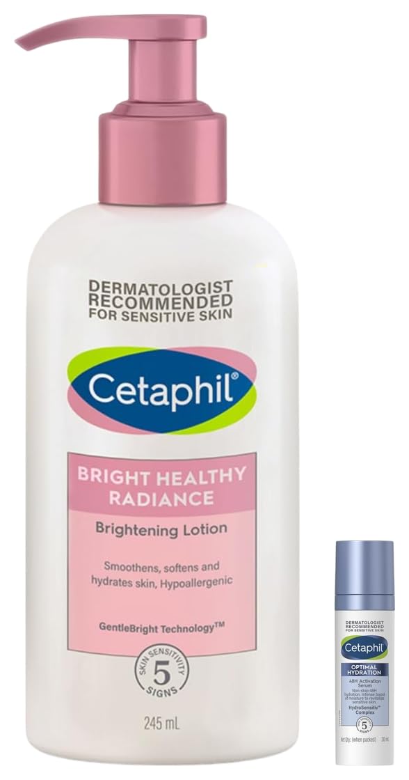 Cetaphil Bright Healthy Radiance Brightness Lotion 245ml, Dermatologist Tested, Niacinamide & Sea Daffodil, Dark Spot Reduction, Even Skin Tone