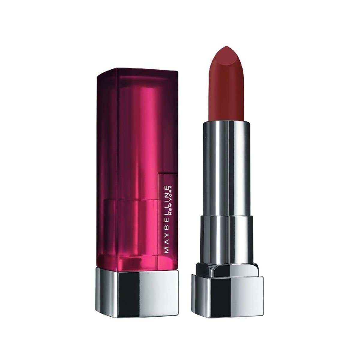 Maybelline New York Color Sensational Creamy Matte Lipstick lasts up to 12 Hours, Hydrate Lips, Rich Creamy Lipstick with Shea Butter, Comes in 42 Shades - 640 Red Liberation, 3.9g