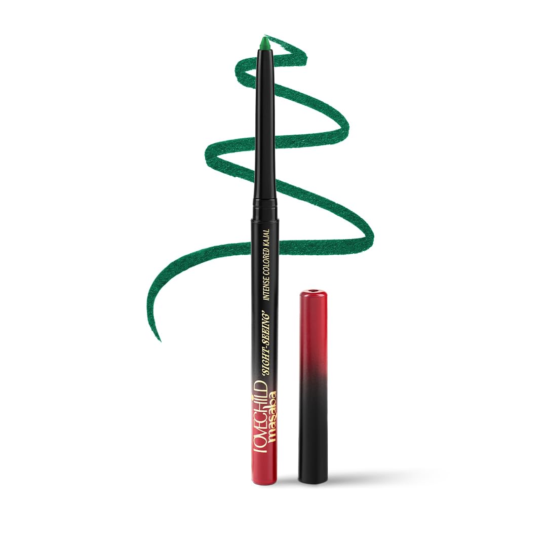 LoveChild Masaba Kajal Pencil Coal Black Matte - Smudge-proof & Waterproof, Long-lasting Deeply Pigmented Eyeliner for Women, Makeup Essential (0.36g)