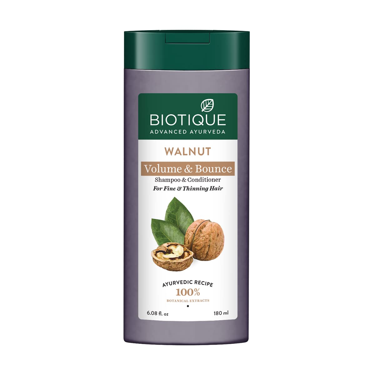 Biotique Bio Walnut Volume and Bounce Shampoo and Conditioner | For Fine and Thinning Hair| Volumizing Shampoo for Thin Hair |100% Botanical Extracts |340ml