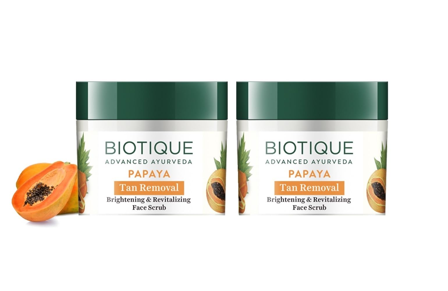 Biotique Papaya Tan Removal Brightening & Revitalizing Face Scrub | Gentle Exfoliation | Smooth and Clear Complexation | 100% Botanical Extracts| Suitable for All Skin Types | 235g