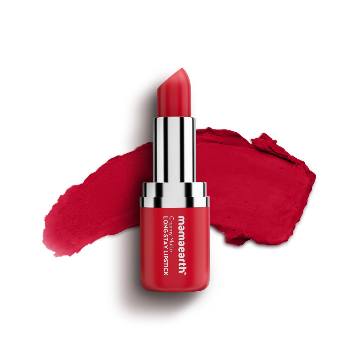 Mamaearth Creamy Matte Long Stay Lipstick with Murumuru Butter and Vitamin E for 8-Hour Long Stay (Flakeproof & Non-Drying | Intense Color Payoff) - 4.2g (Rose Nude)