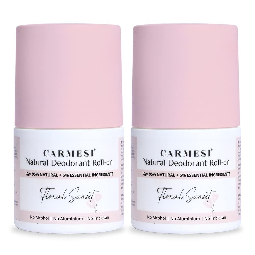 Carmesi Natural Deodorant Roll-on - Floral Sunset (50 ml)