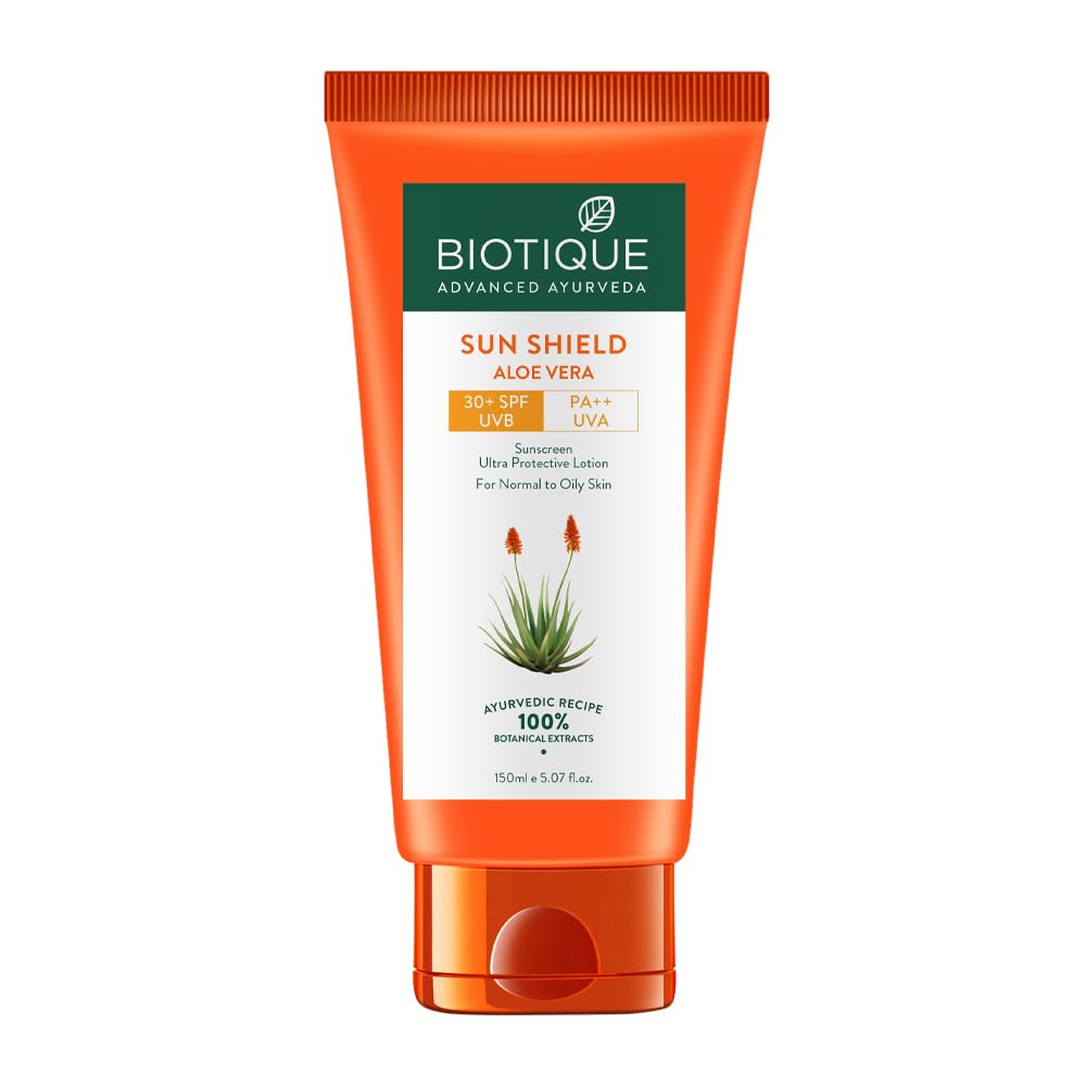 Biotique Aloe Vera 75+SPF UVA/UVB Sunscreen Ultra Soothing Body Lotion, For all skin type, 190ml