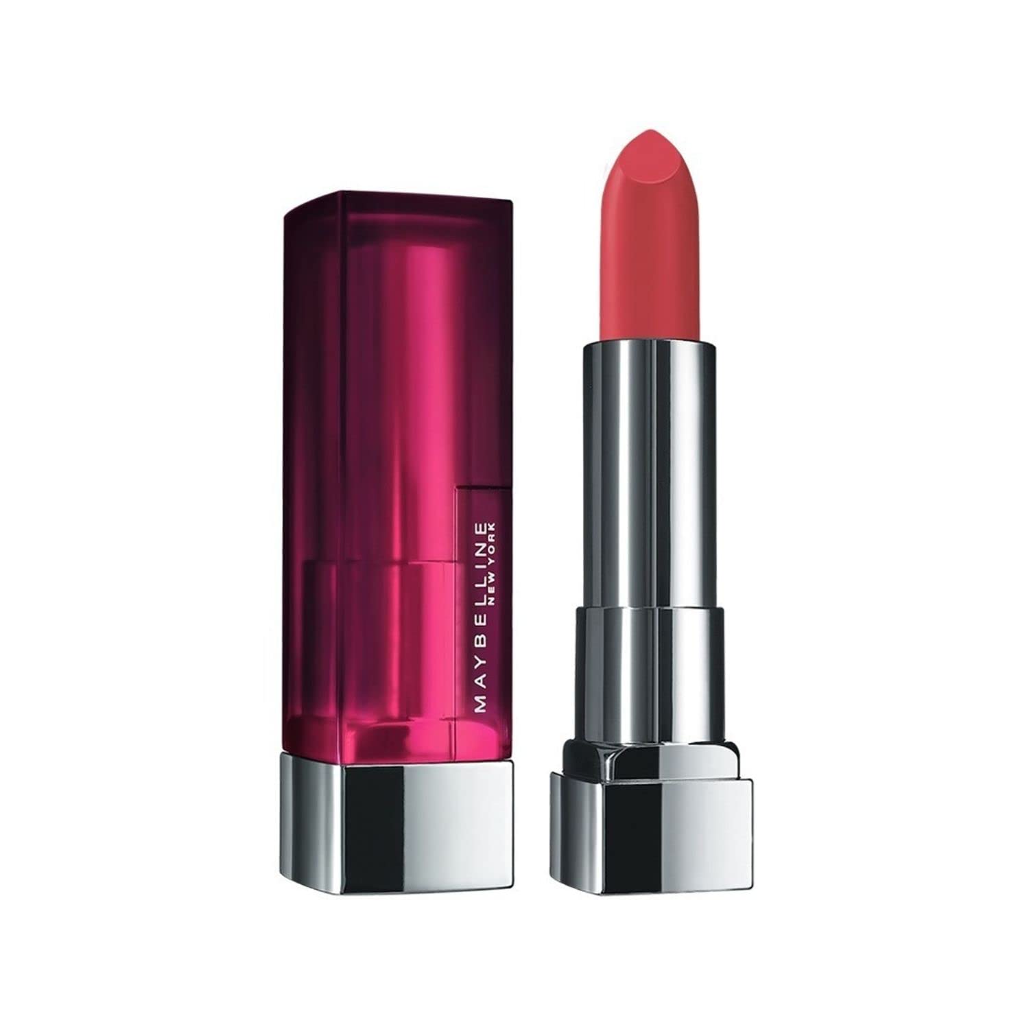 Maybelline New York Color Sensational Creamy Matte Lipstick lasts up to 12 Hours, Hydrate Lips, Rich Creamy Lipstick with Shea Butter, Comes in 42 Shades - 640 Red Liberation, 3.9g