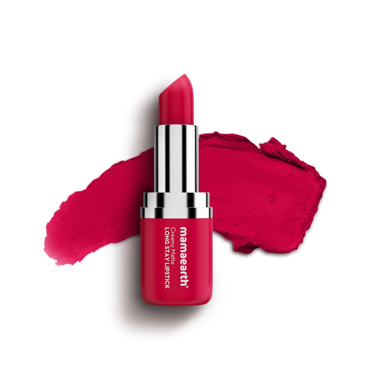 Mamaearth Creamy Matte Long Stay Lipstick with Murumuru Butter and Vitamin E for 8-Hour Long Stay (Flakeproof & Non-Drying | Intense Color Payoff) - 4.2g (Rose Nude)
