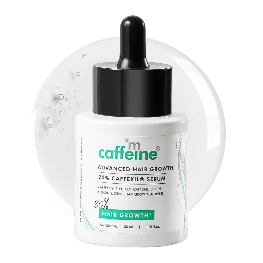 Mcaffeine Serum With 20% Caffexil Advanced, Biotin, Keratin & Rosemary | 80% Hair Growth, Increase Density & Control Fall | Nourishes Roots | For Women & Men - 30 Ml, 190G
