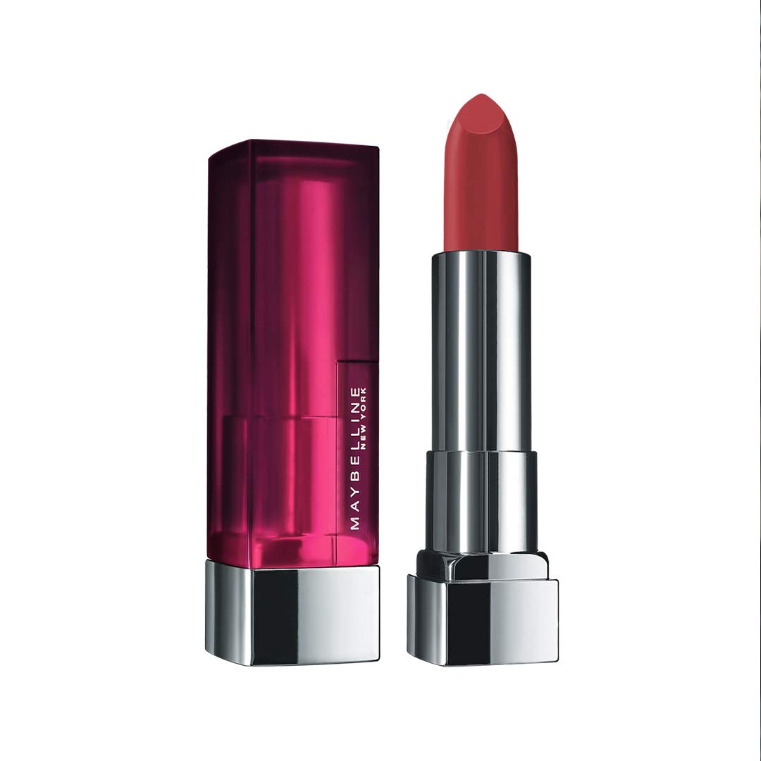 Maybelline New York Color Sensational Creamy Matte Lipstick lasts up to 12 Hours, Hydrate Lips, Rich Creamy Lipstick with Shea Butter, Comes in 42 Shades - 640 Red Liberation, 3.9g
