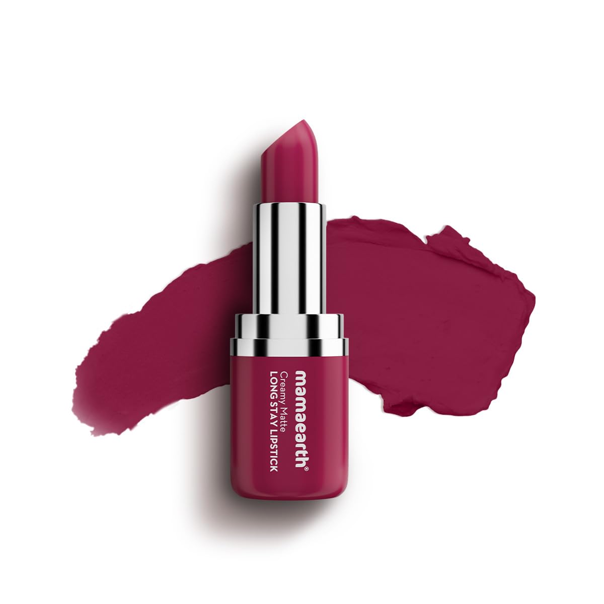 Mamaearth Creamy Matte Long Stay Lipstick with Murumuru Butter and Vitamin E for 8-Hour Long Stay (Flakeproof & Non-Drying | Intense Color Payoff) - 4.2g (Rose Nude)