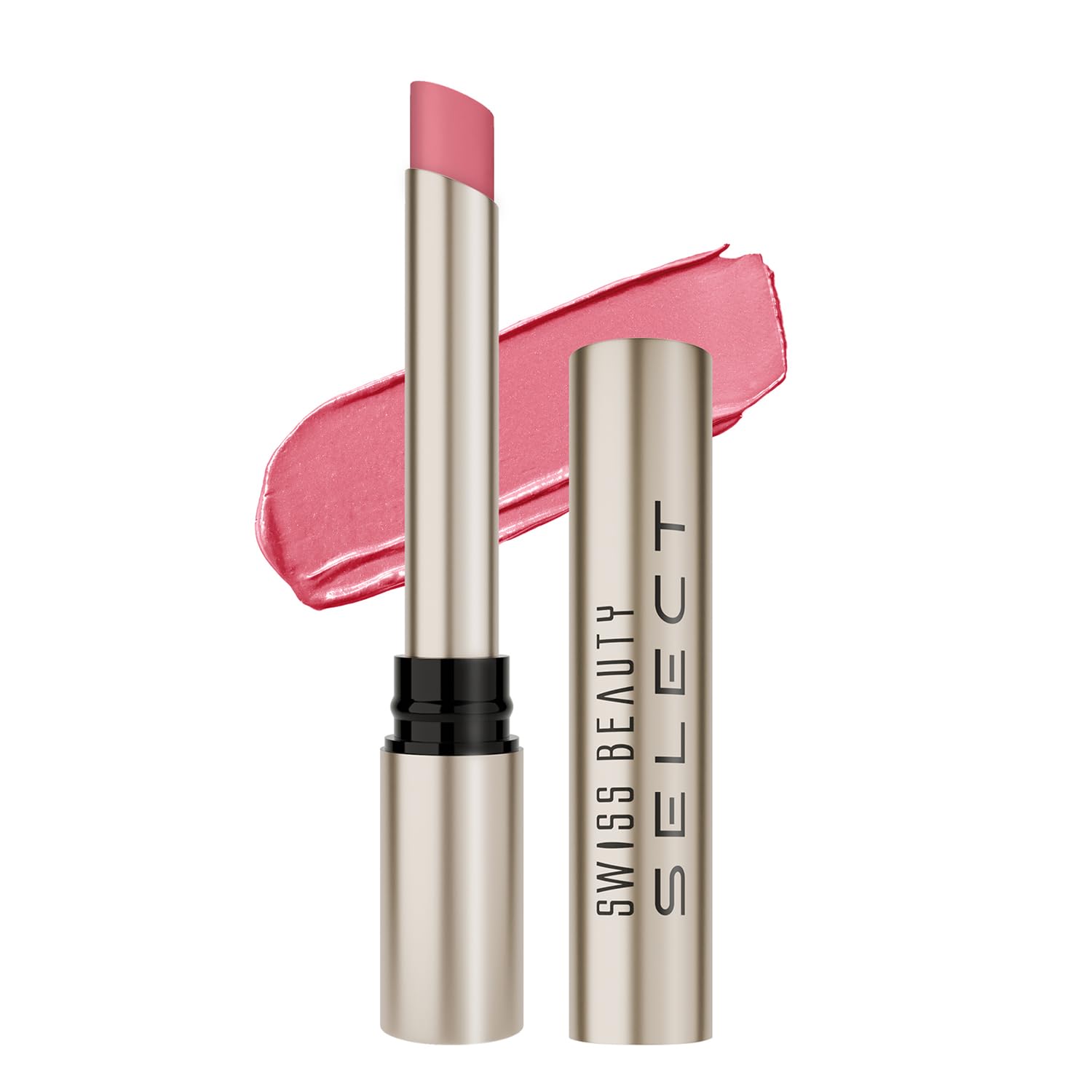 Swiss Beauty Select High On Shine Creamy Lipstick | With Mirror-shine finish | Enriched with Vitamin E | Shade- Ultra Nude, 1g |