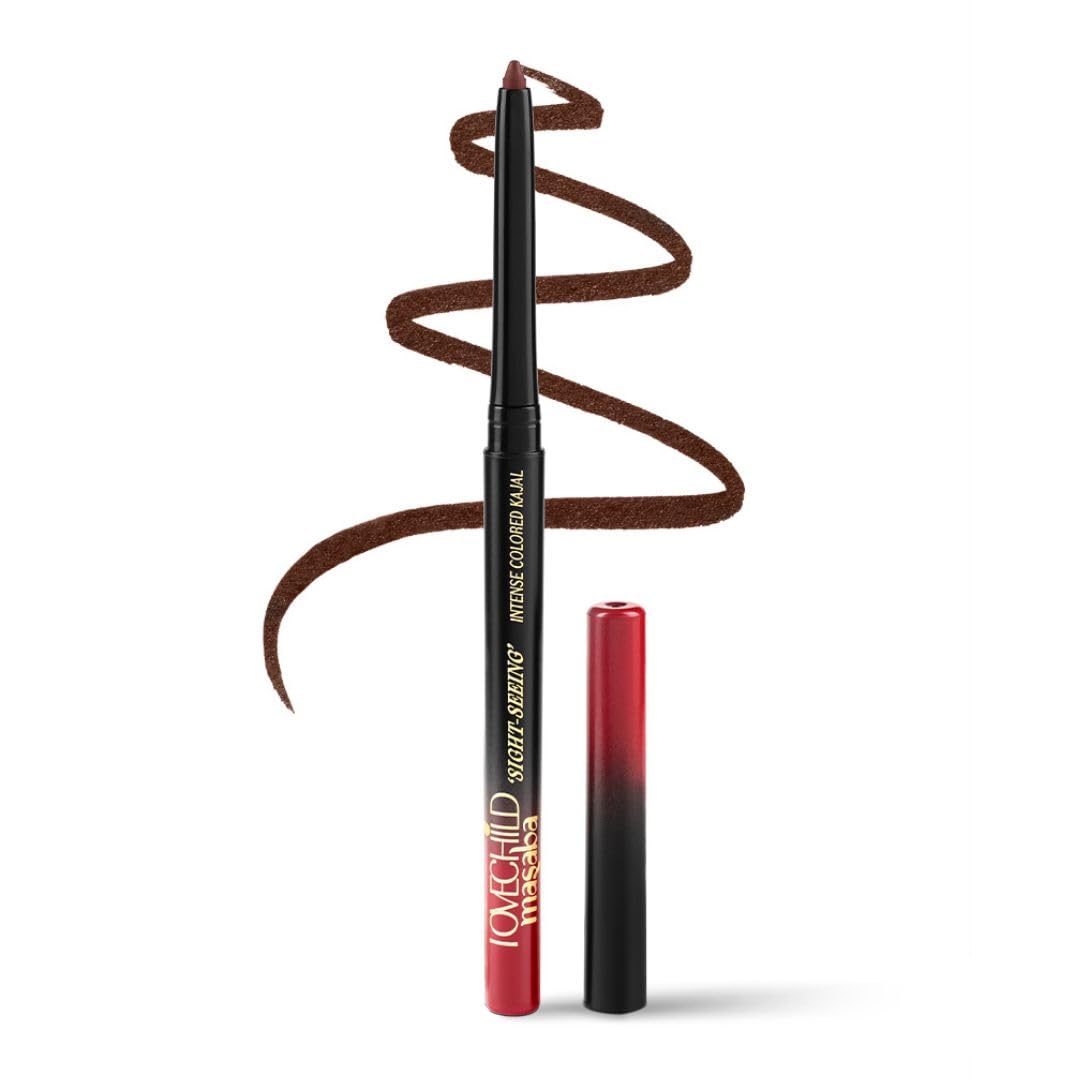 LoveChild Masaba Kajal Pencil Coal Black Matte - Smudge-proof & Waterproof, Long-lasting Deeply Pigmented Eyeliner for Women, Makeup Essential (0.36g)
