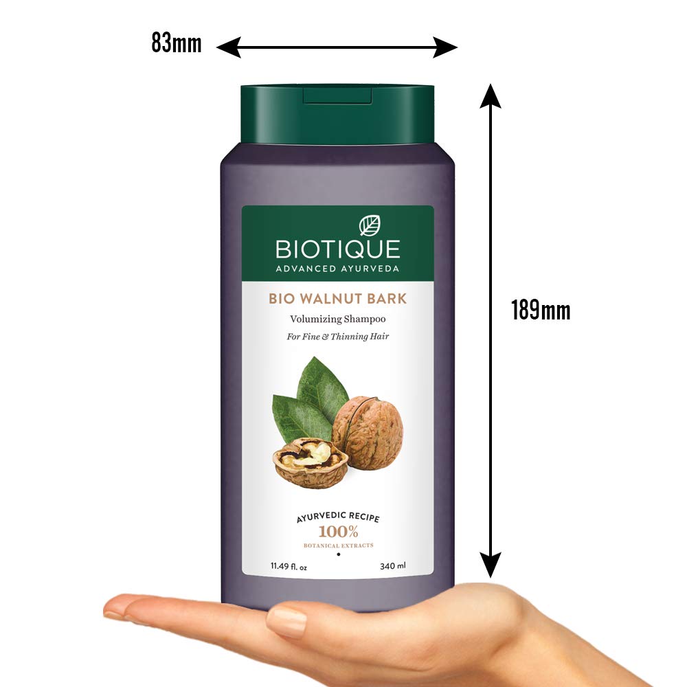 Biotique Bio Walnut Volume and Bounce Shampoo and Conditioner | For Fine and Thinning Hair| Volumizing Shampoo for Thin Hair |100% Botanical Extracts |340ml