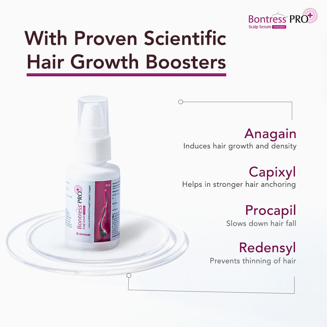 Bontress PRO+ Scalp Serum Fortified with Redensyl, Anagain, Capixyl,Procapil | Hair Serum for Hair Growth & Hair Fall 30ml - Dhevu