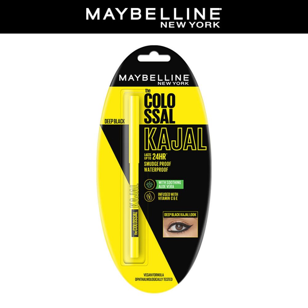 Maybelline New York Pencil Eyeliner & Kajal, Bold Eye Looks, Long-Lasting, Colossal Bold Liner & Colossal Kajal, Combo Pack, Essential Eye Kit, Black, Matte Finish