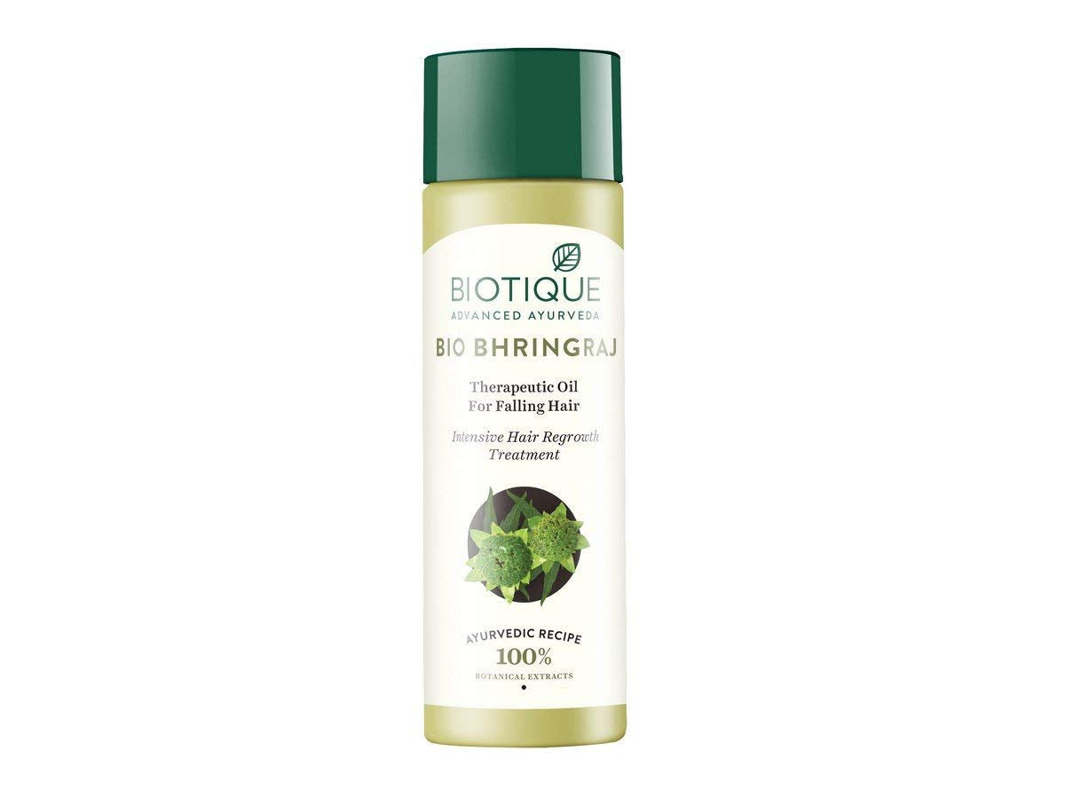 Biotique Bio Bhringraj Therapeutic Hair Oil for Falling Hair | Intensive Hair Regrowth Treatment | Nourishing Hair Follicles| Strong and Shiny Hair| For All Skin Types| 200m