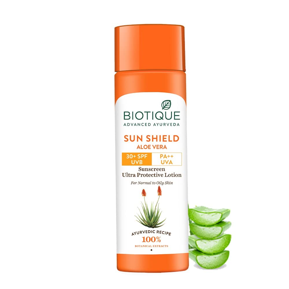 Biotique Aloe Vera 75+SPF UVA/UVB Sunscreen Ultra Soothing Body Lotion, For all skin type, 190ml