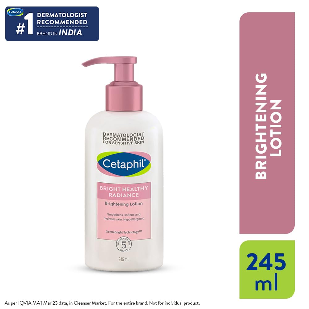 Cetaphil Bright Healthy Radiance Brightness Lotion 245ml, Dermatologist Tested, Niacinamide & Sea Daffodil, Dark Spot Reduction, Even Skin Tone