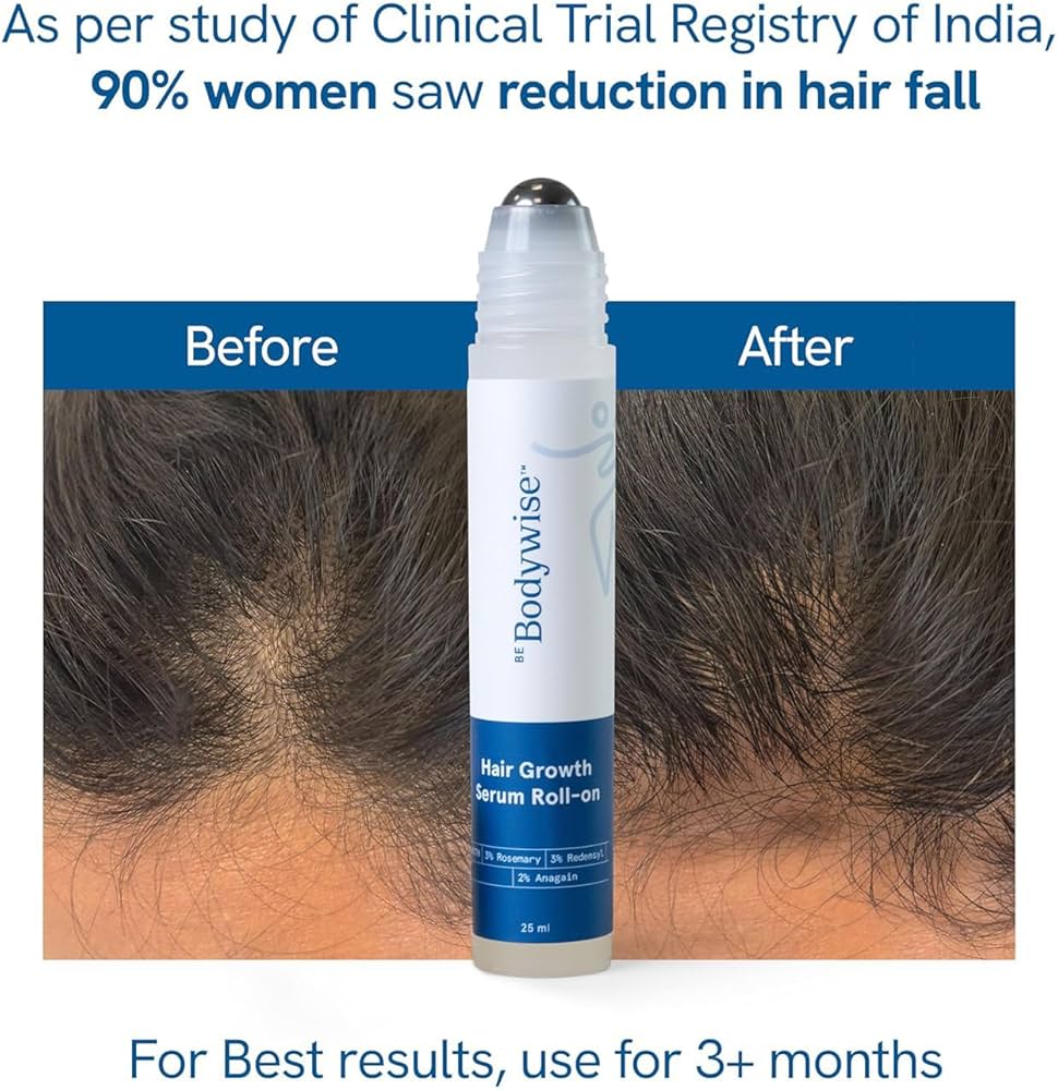 Be Bodywise 3% Redensyl & Rosemary Hair Growth Serum (Roll On) 25Ml | Pack of 2