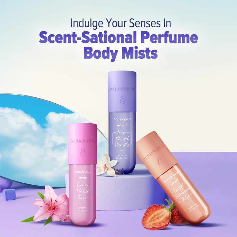 Aqualogica Refresh+ Perfume Body Mist Trio 150ML Each (pack of 3)