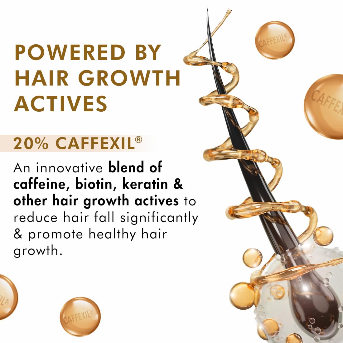 Mcaffeine Serum With 20% Caffexil Advanced, Biotin, Keratin & Rosemary | 80% Hair Growth, Increase Density & Control Fall | Nourishes Roots | For Women & Men - 30 Ml, 190G