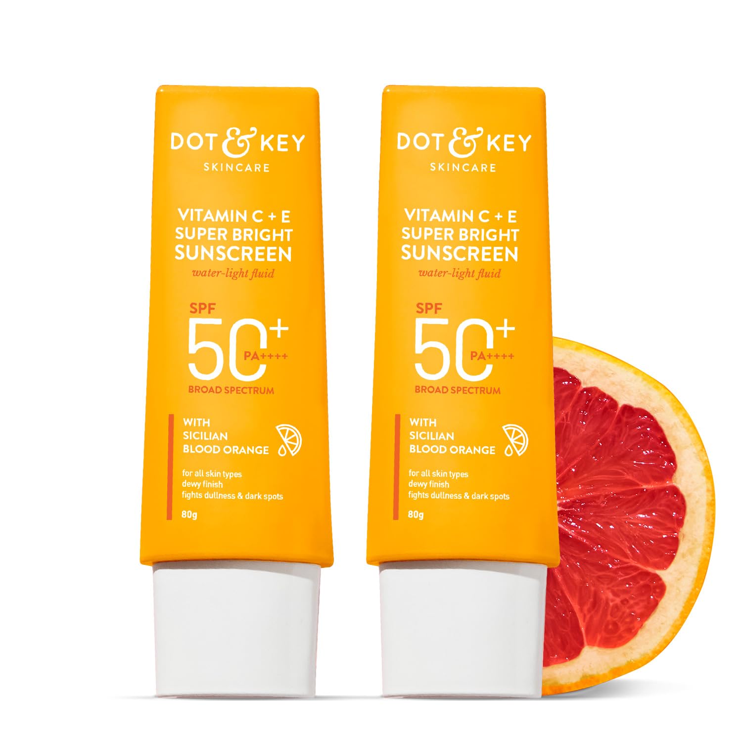 DOT & KEY Vitamin C + E Super Bright Sunscreen Spf 50 |Water-Light,UVA/UVB & Blue Light Protection|For Even Toned & Glowing Skin|With Liquid Spf 50+++| No White Cast| For All Skin Types| 50G,Pack Of 1
