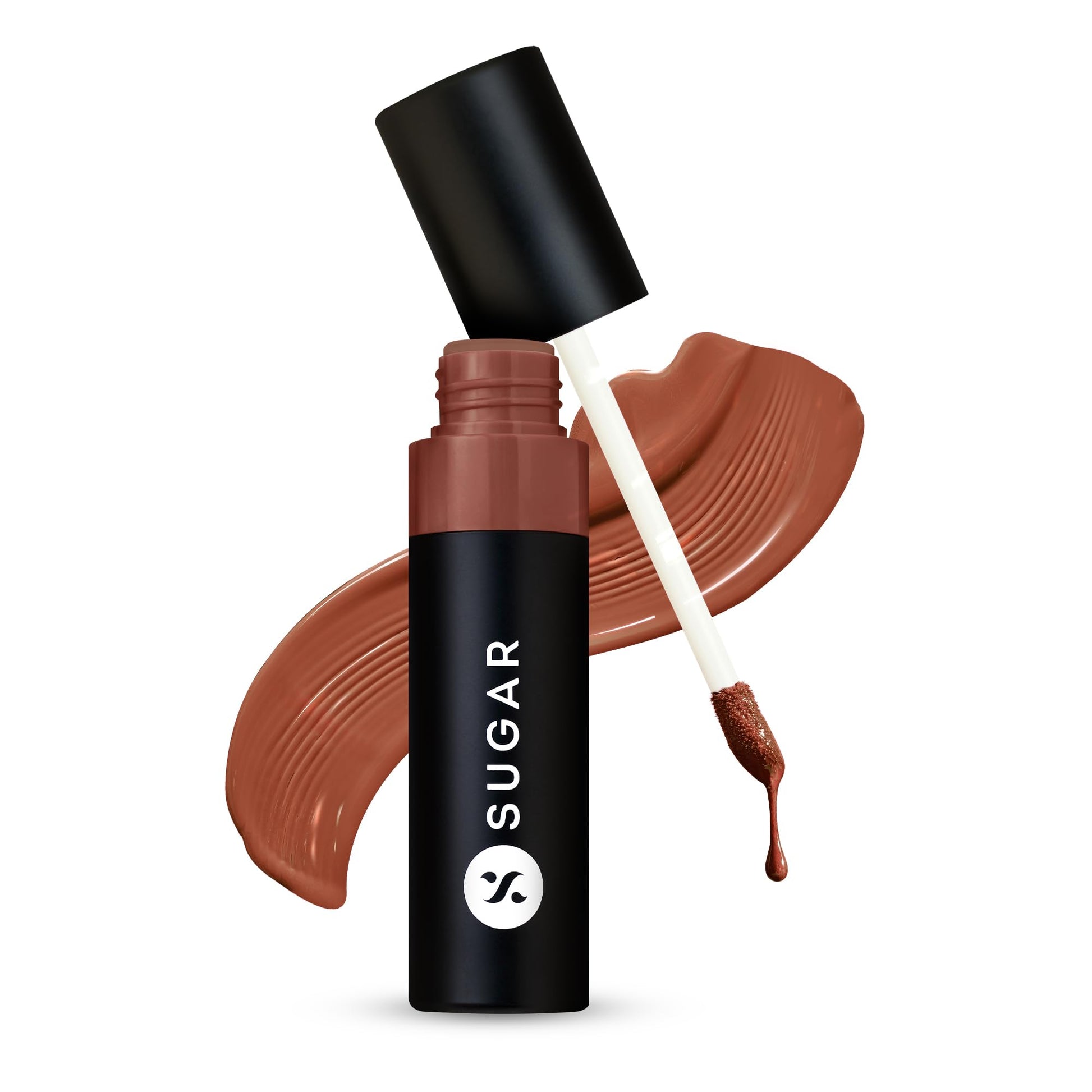 SUGAR Cosmetics Partner In Shine Transferproof Glossy Lipstick | Lasts upto 24hrs | Transferproof & Smudgeproof - 3ml - 01 Cinnamon Champagne